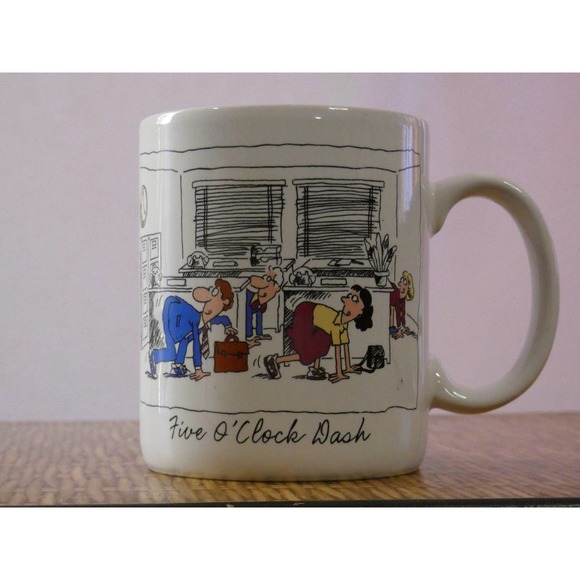 Vintage Hallmark Nine O Clock Drag/Five O Clock Dash Mug Made in Japan - Picture 1 of 10
